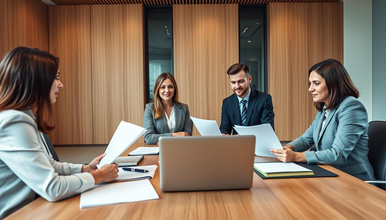 Family reviewing legal documents